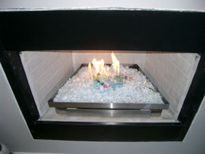 ventless burner pan for fireplace
